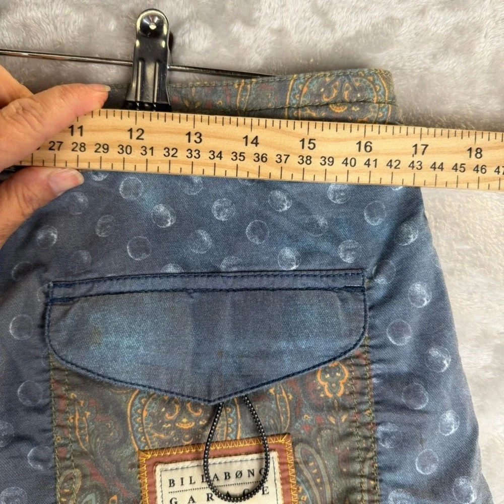 Billabong‎ Board Shorts Men Size 33 Blue Paisley Pocket Swim Trunks